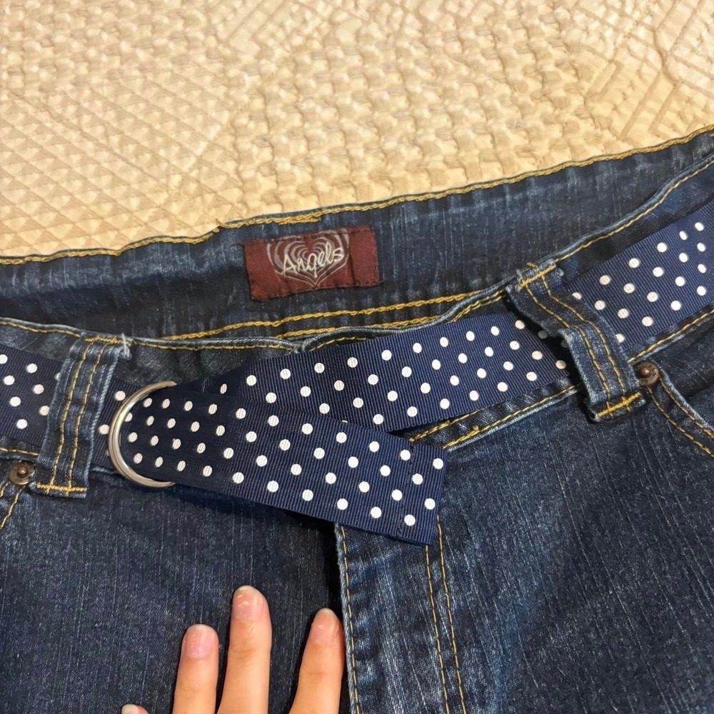 Y2K Angel's Blue Denim Capris - Picture 3 of 8